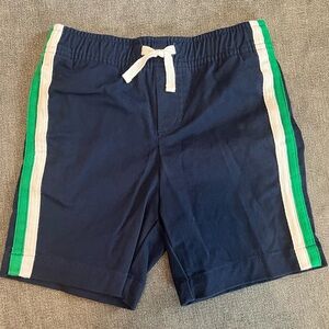 Janie & Jack Boys Navy Blue Green and White Twill Pull-On Shorts Elastic Waist